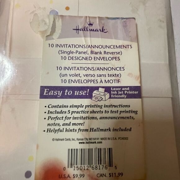 Hallmark birthday invitations 10 with 5 practice sheets includes envelopes - Picture 2 of 4